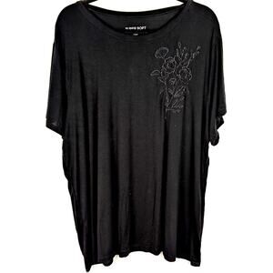 Torrid Black wmns Top 3 x Rayon/spandex Bust to 50" NWOTBeaded and embroideded